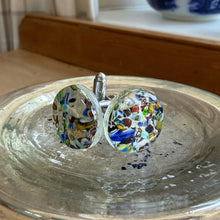 Cufflinks with speckled multicolours Murano glass roundels
