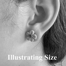Earrings with blue Murano glass novelty flower studs on surgical steel posts