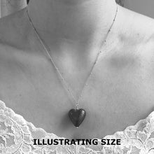 Necklace with byzantine purple Murano glass medium heart pendant on gold satellite chain